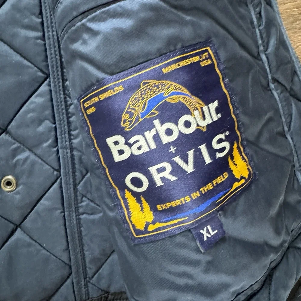 Barbour x Orvis Black Quilted Vest Men's Sz‎ XL Preppy Upscale Outdoor